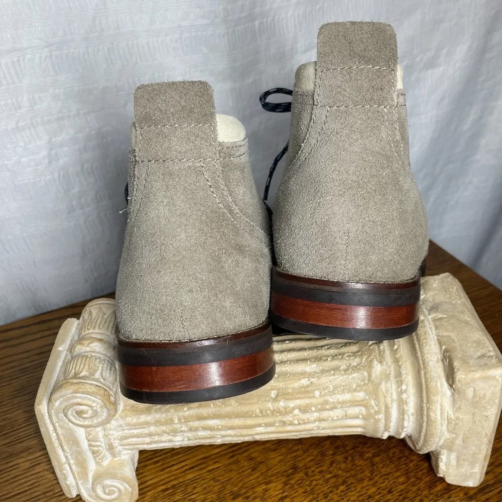 Cole Haan Mens 12 M Taupe Suede Chukka Desert Boots Grey Quiet Luxury Minimalist